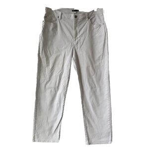 Eileen Fisher Jeans Organic Cotton Straight Jeans Stretch White Denim Size 14